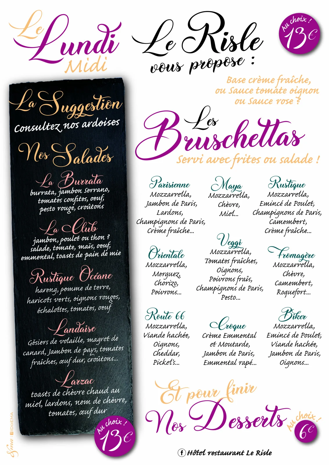Carte Bruschetta — Le Risle