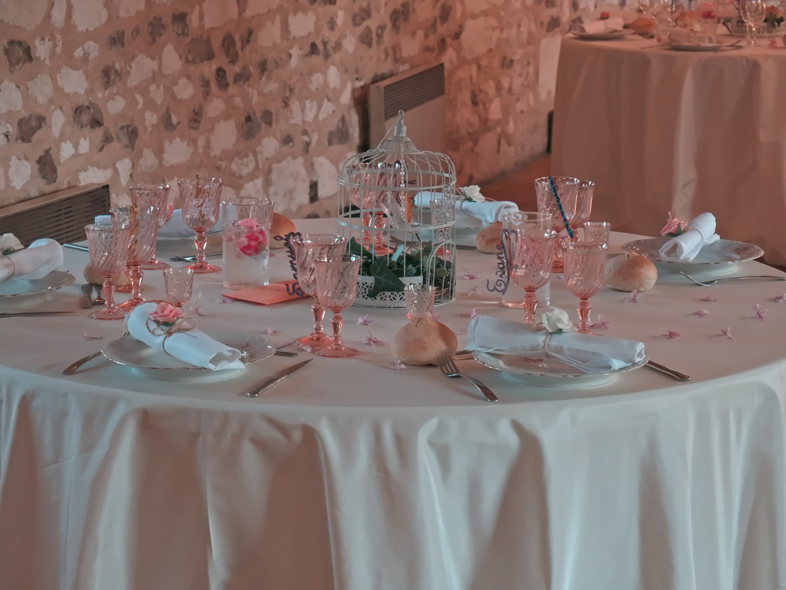 Table de réception dressée par le traiteur Le Risle